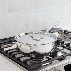 D3 Everyday Stainless 3-ply Bonded Cookware, Ragù Pan with lid, 5.5 quart