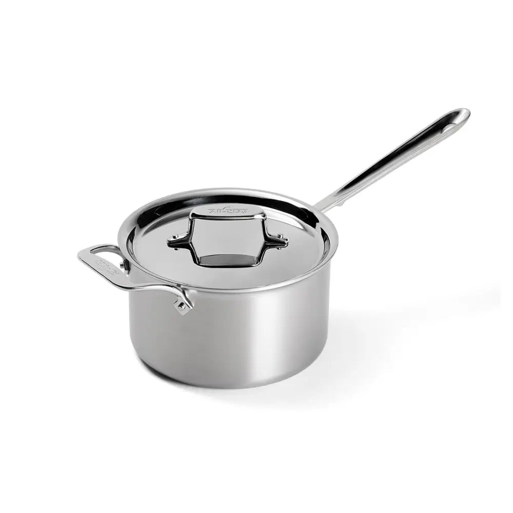 D5 Stainless Brushed 5-ply Bonded Cookware, Sauce Pan with lid, 4 quart