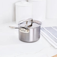D5 Stainless Brushed 5-ply Bonded Cookware, Sauce Pan with lid, 2 quart