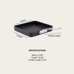 HA1 Expert Cookware, Nonstick Square Grill, 11 inch