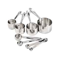 Stainless Steel Measuring Cups &amp; Spoons Set, 8 Piece