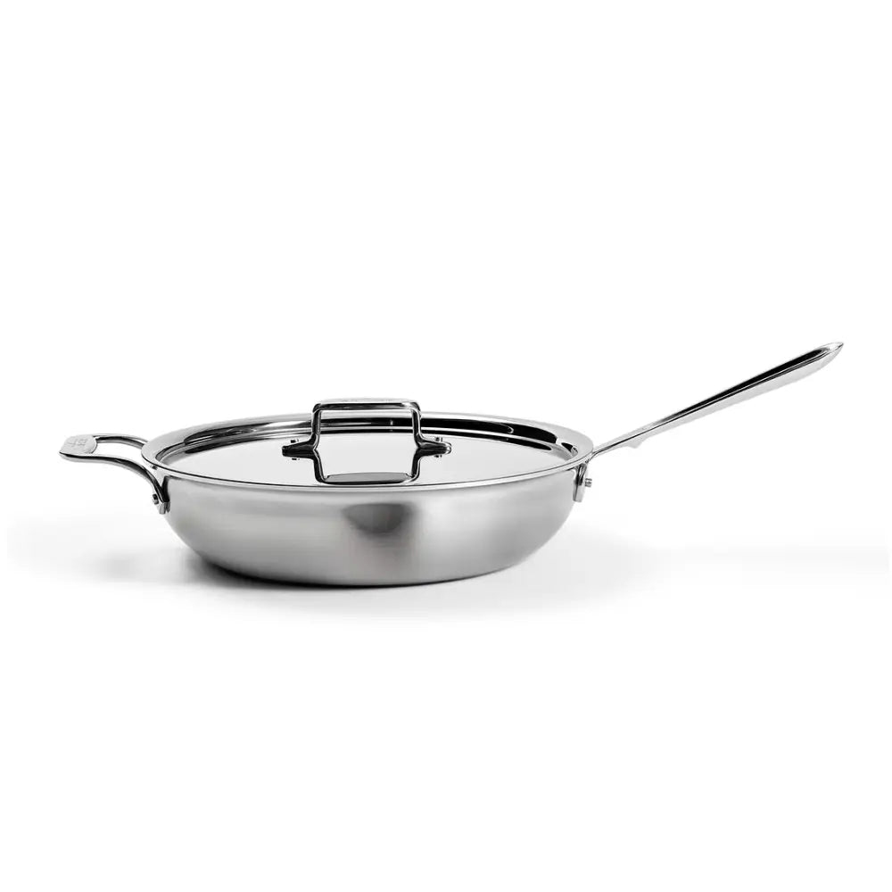 D5 Stainless Brushed 5-ply Bonded Cookware, Weeknight Pan with lid, 4 quart