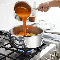 D3 Stainless Everyday 3-ply Bonded Cookware Set with Glass Lids, 10 piece Set