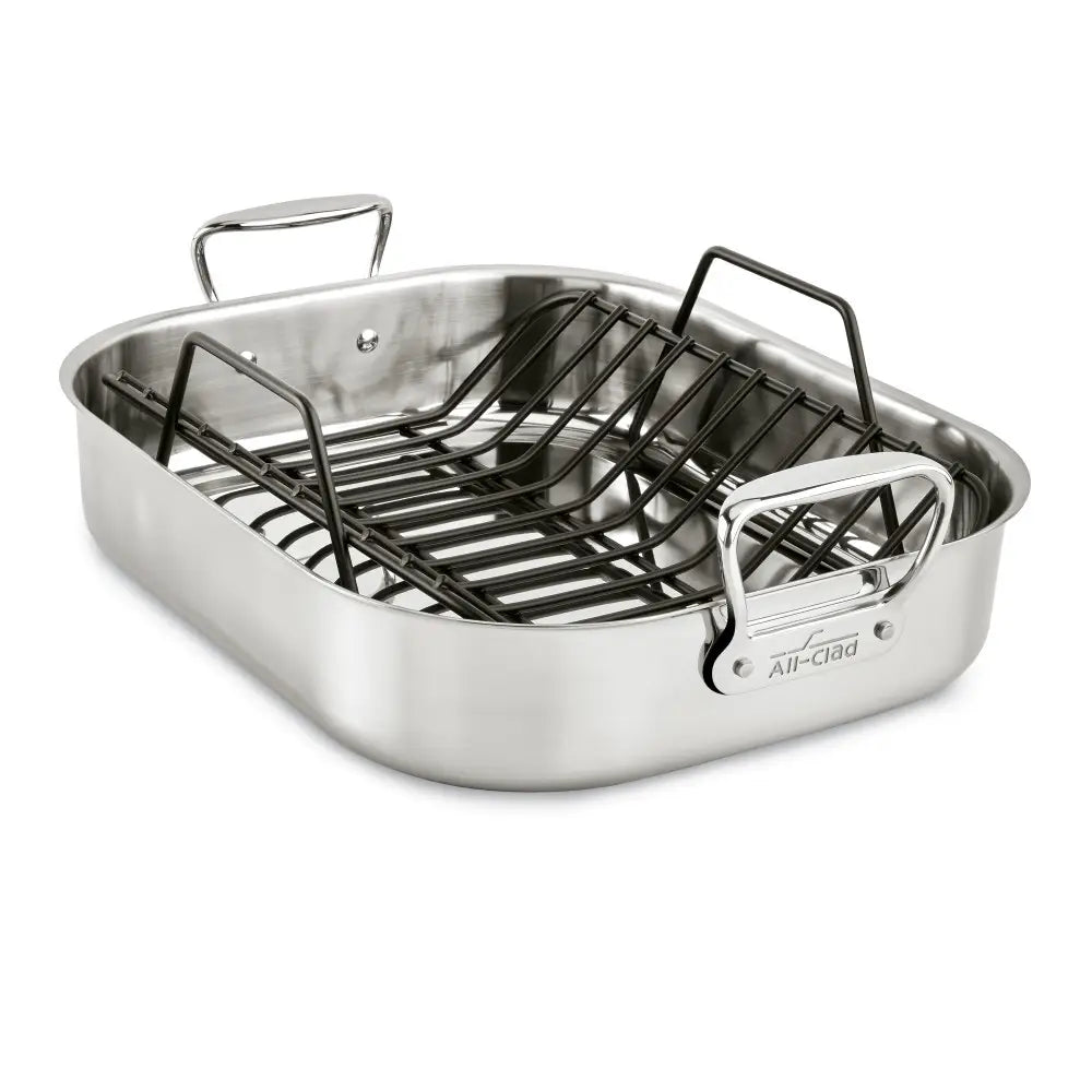 Specialty Cookware, Stainless Steel Large Roaster with rack, 13 x 16 inch