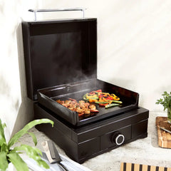 17'' Table Top Gas Griddle, with Lid, One burner