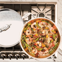 D5 Stainless Polished 5-ply Bonded Cookware, Essential Pan with lid, 6 quart