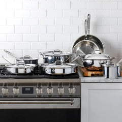 D3 Stainless 3-ply Bonded Cookware Set, 14 piece Set