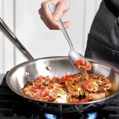 D3 Stainless 3-Ply Bonded Cookware, 2 Piece Fry Pan Set, 8 &amp; 10 inch