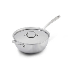 D3 Everyday Stainless 3-ply Bonded Cookware, Ragù Pan with lid, 5.5 quart