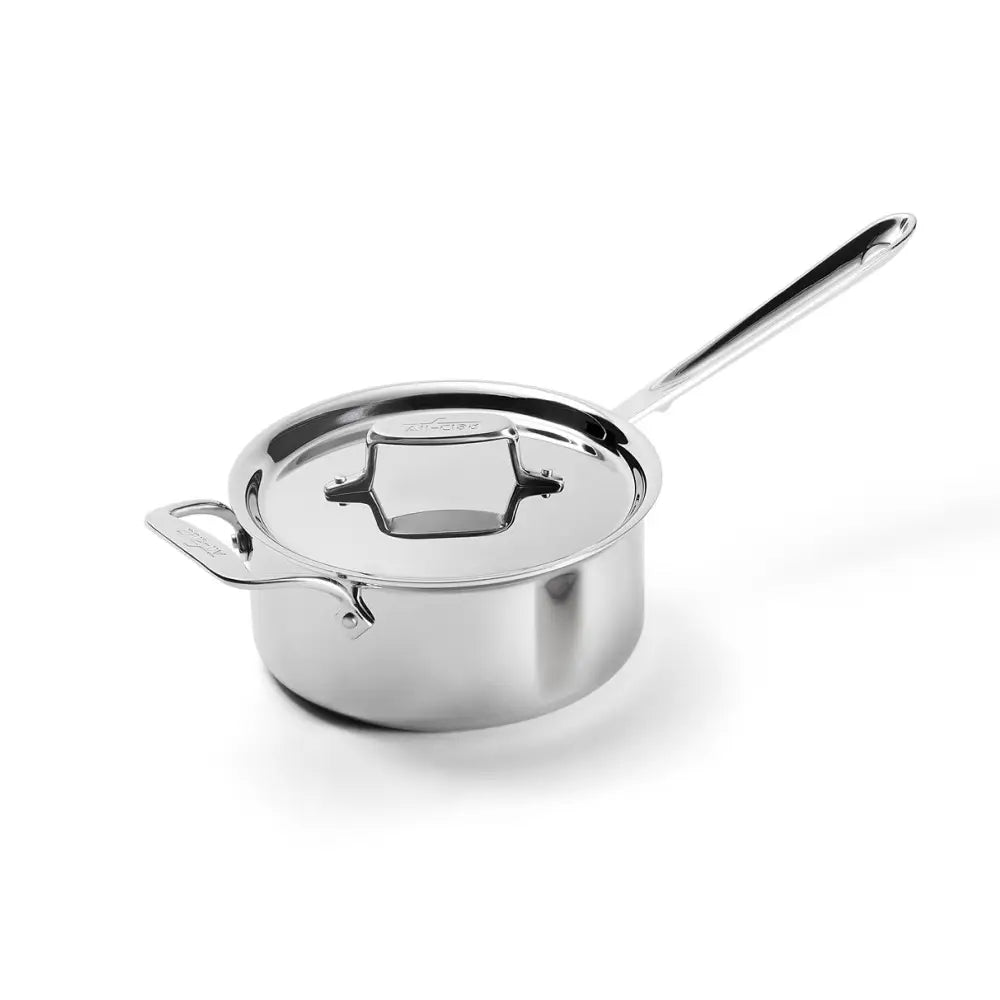 D5 Stainless Polished 5-ply Bonded Cookware, Sauce Pan with lid, 3 quart