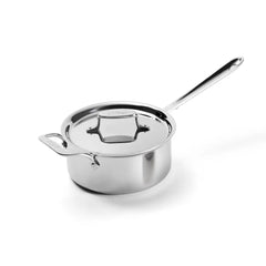 D5 Stainless Polished 5-ply Bonded Cookware, Sauce Pan with lid, 3 quart